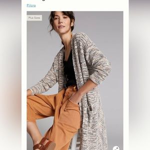 Long, open front cotton sweater. Lush fall colors. Lightweight